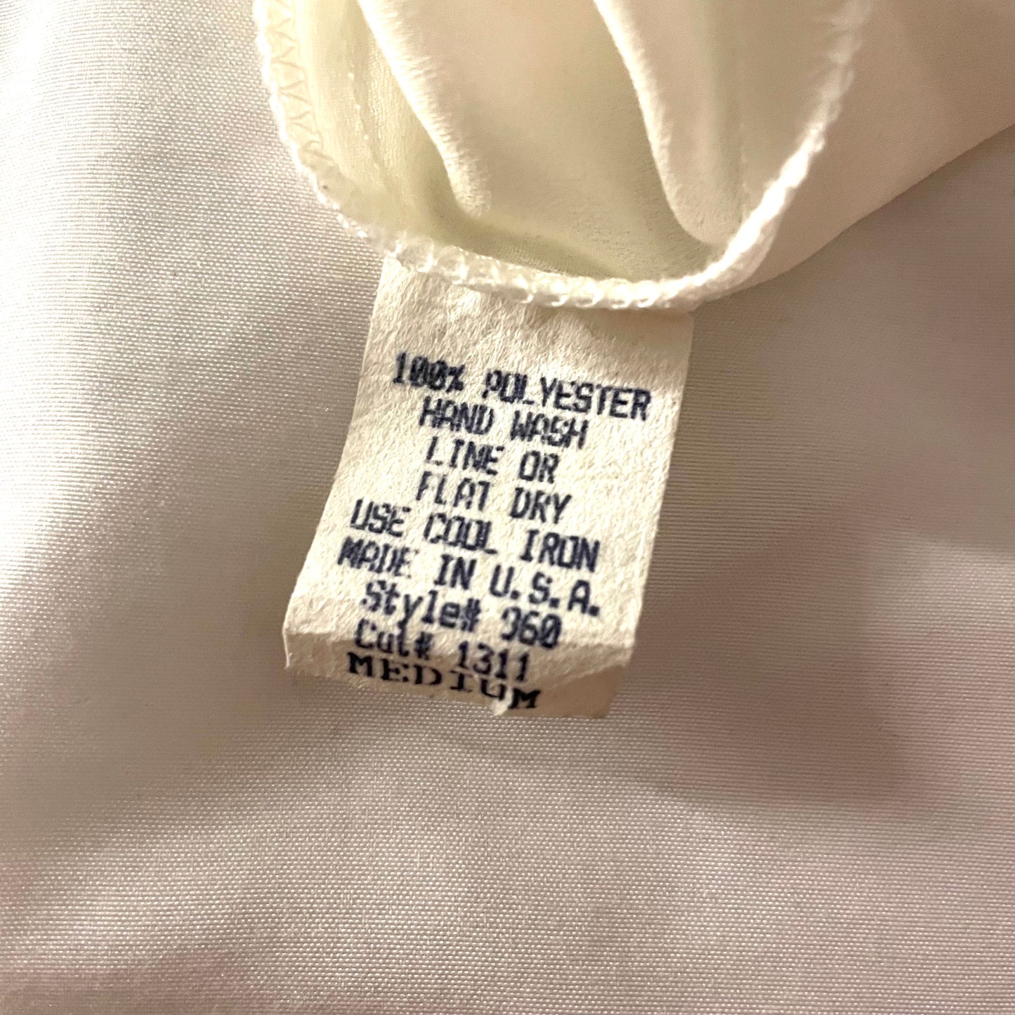 'Nora' White Sheer Ruffle Collar Blouse (M)