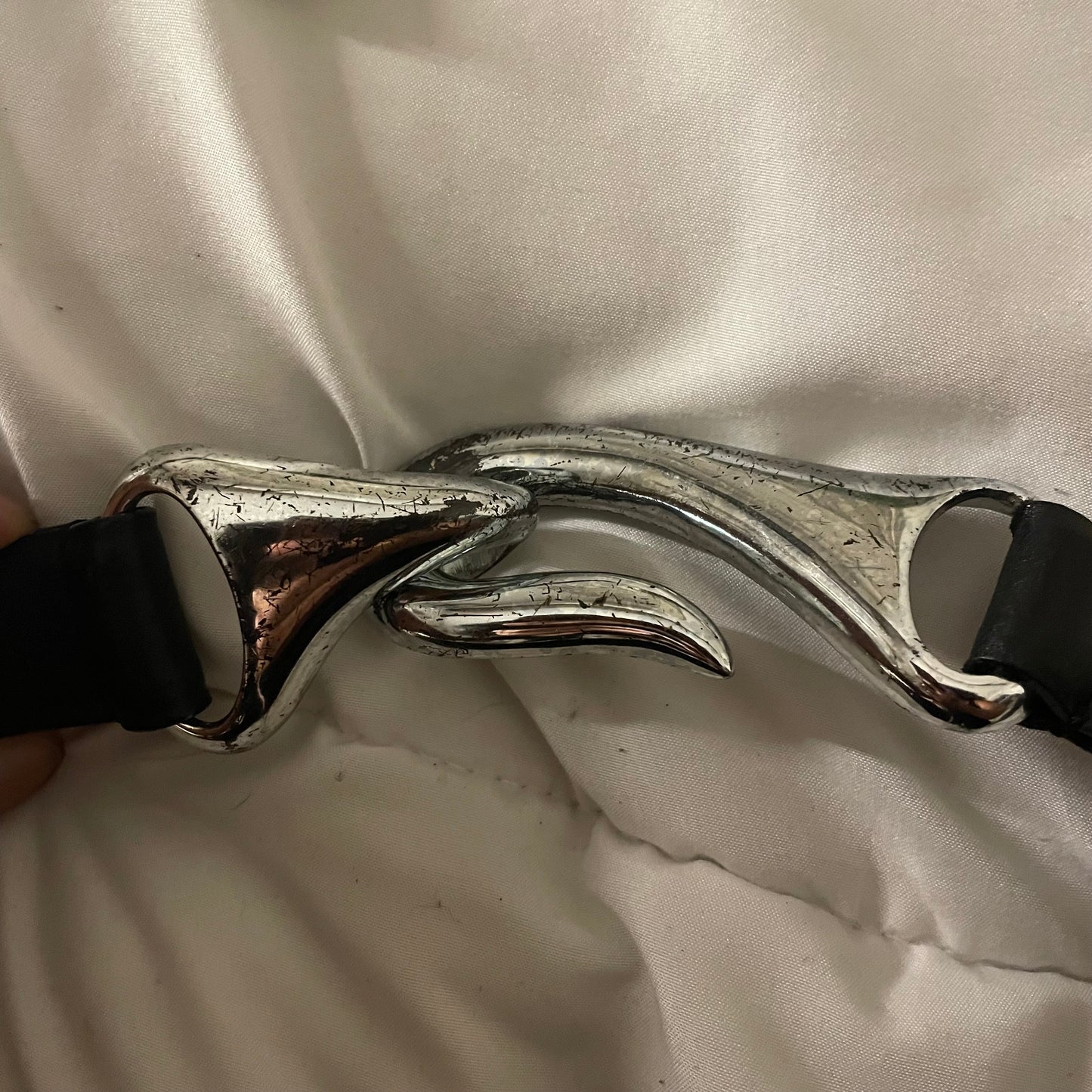 'Gia' Silver Hook Leather Belt (S-XL)