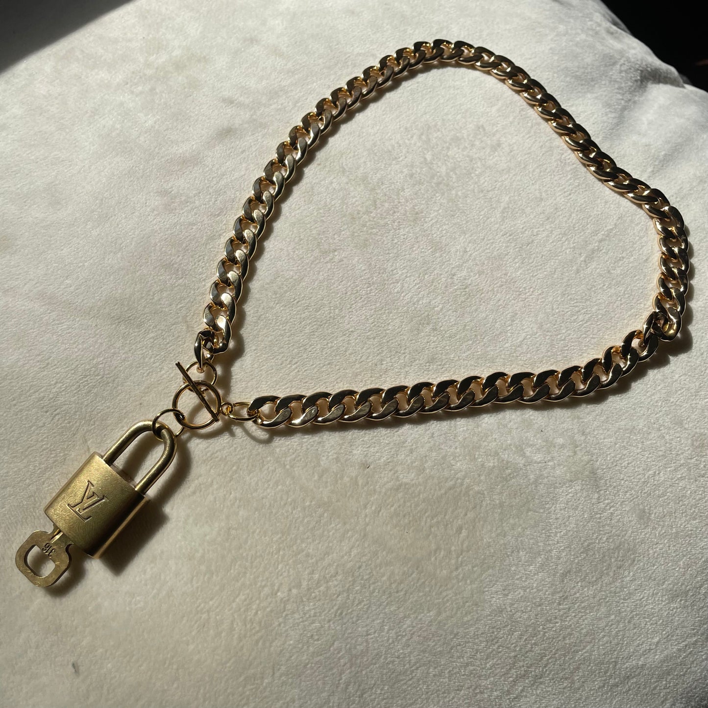 Louis Vuitton Lock + Key Reworked Toggle Closure Necklace