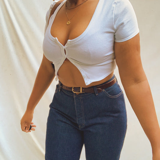 Vintage 70s Calvin Klein High-Waisted Dark Wash Straight Leg Jeans (12/14) (NWT)
