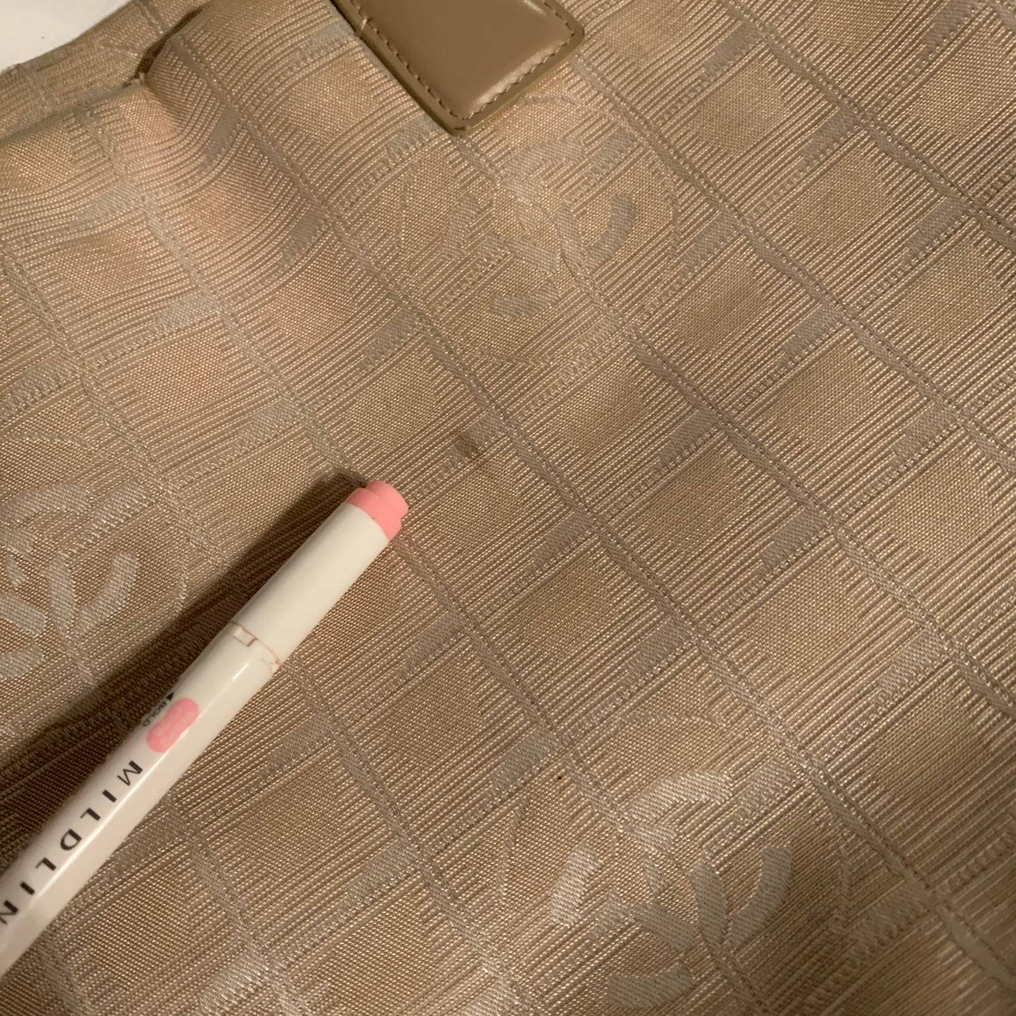 Authentic Chanel Beige Travel Line Shopper Tote