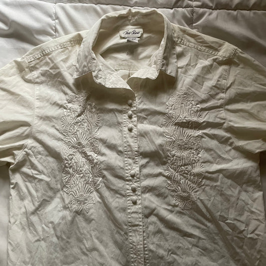 'Alyna' White Embroidered Lace Blouse