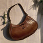 Vintage Liz Claiborne Cognac Brown Faux Crocodile Leather Boho Shoulder Bag