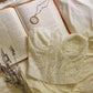 'Aria' Vintage White Floral Lace Bustier Top (36C)