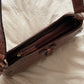 Vintage Liz Claiborne Cognac Brown Faux Crocodile Leather Boho Shoulder Bag