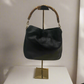 Authentic Vintage Gucci Bamboo Top Handle Black Leather Bag