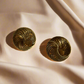 Gold Round Infinite Spiral Earrings