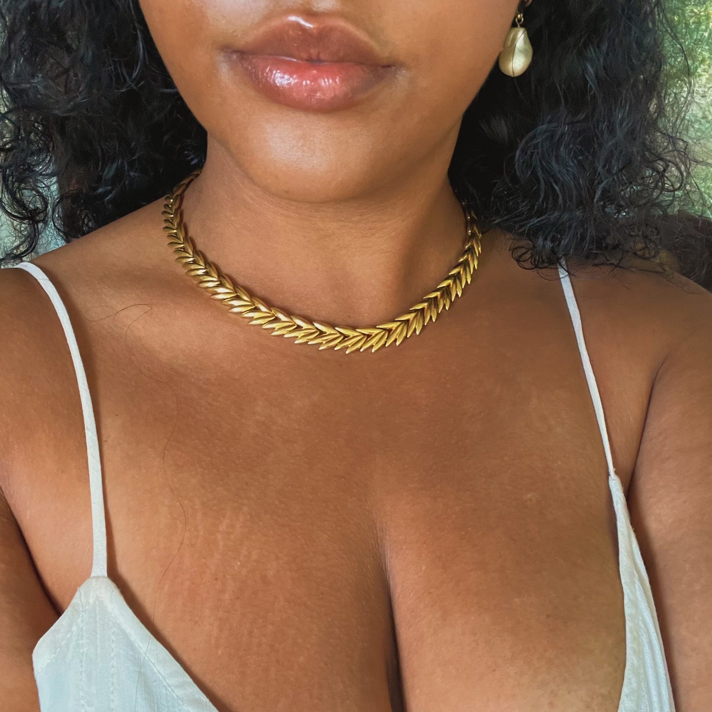 'Olympia' Gold Laurel Necklace