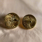 Gold Round Infinite Spiral Earrings