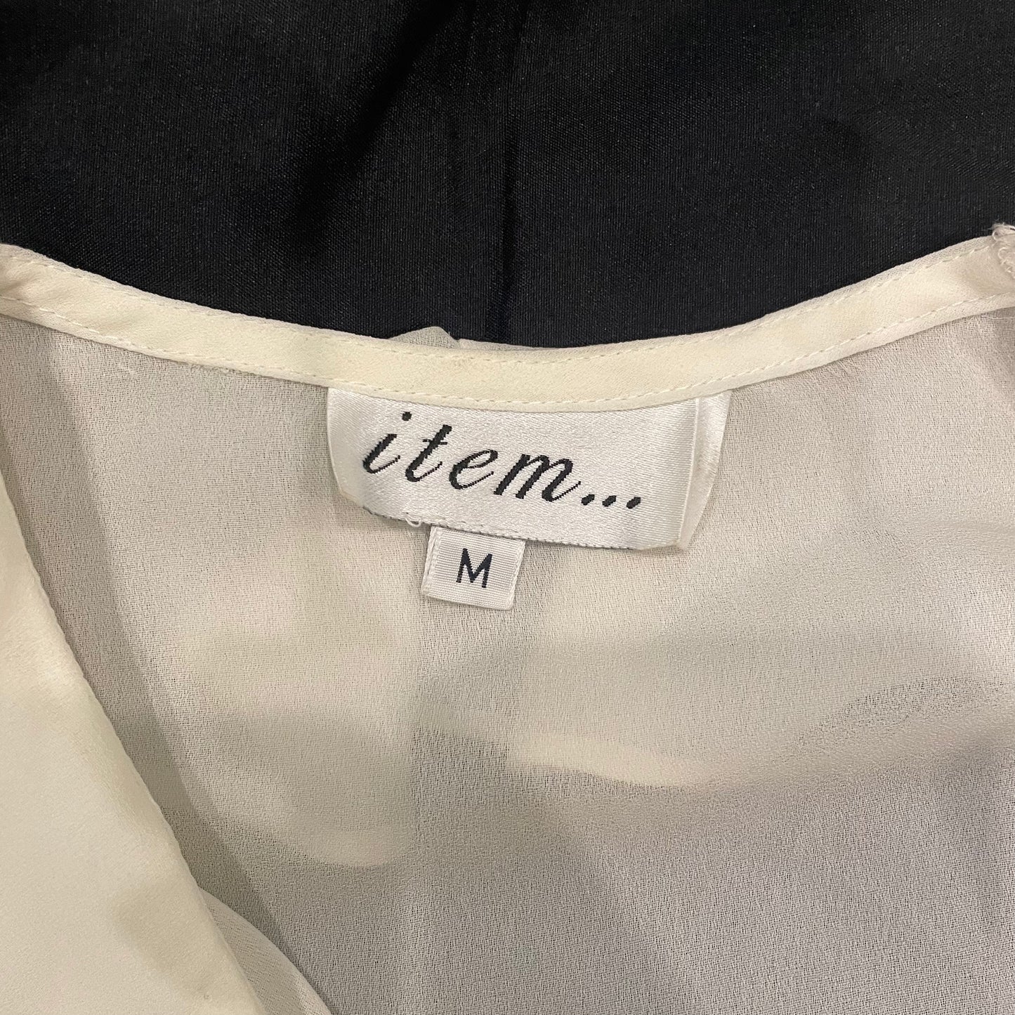 'Nora' White Sheer Ruffle Collar Blouse (M)