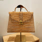 Vintage Sondra Roberts Tan Croc Embossed Patent Leather Bag