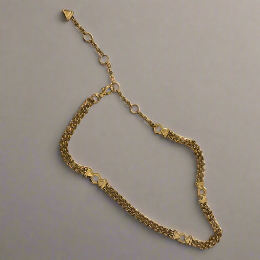 'Mira' Gold Round Chain Belt (S/M)