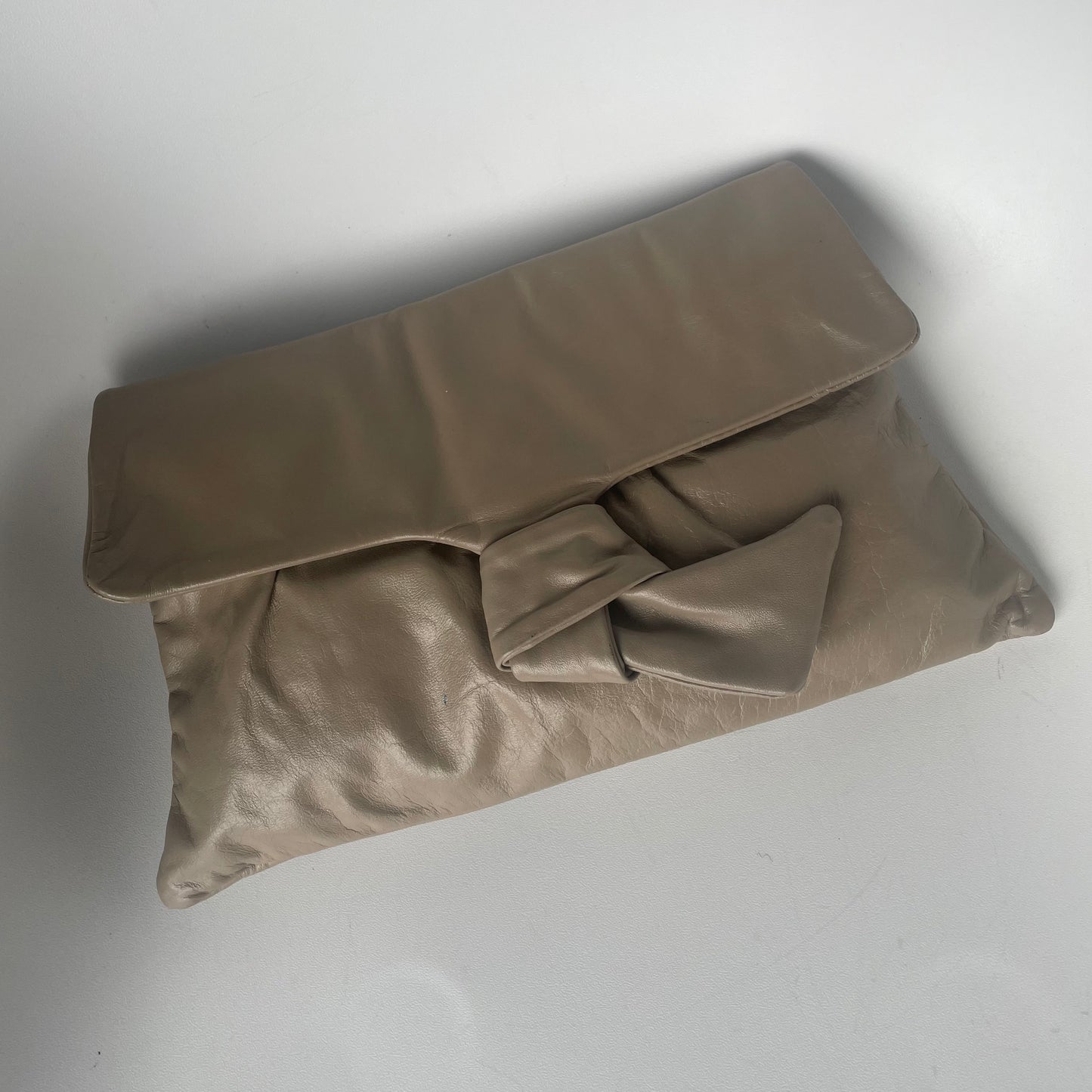 'Hila' Minimalist Taupe Clutch Bag