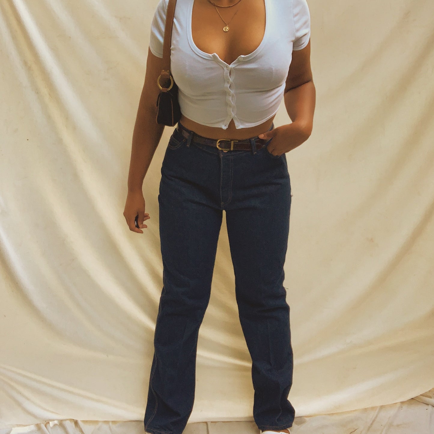 Vintage 70s Calvin Klein High-Waisted Dark Wash Straight Leg Jeans (12/14) (NWT)