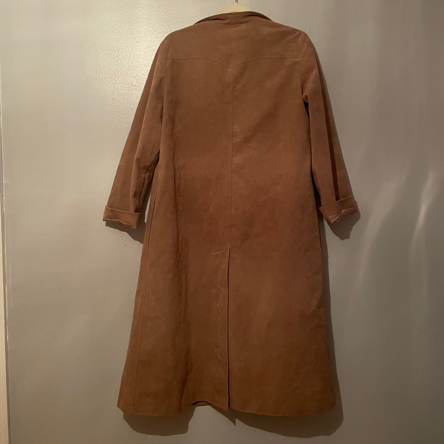 ‘Adelina’ Suede Maxi  Duster Jacket (L/XL)
