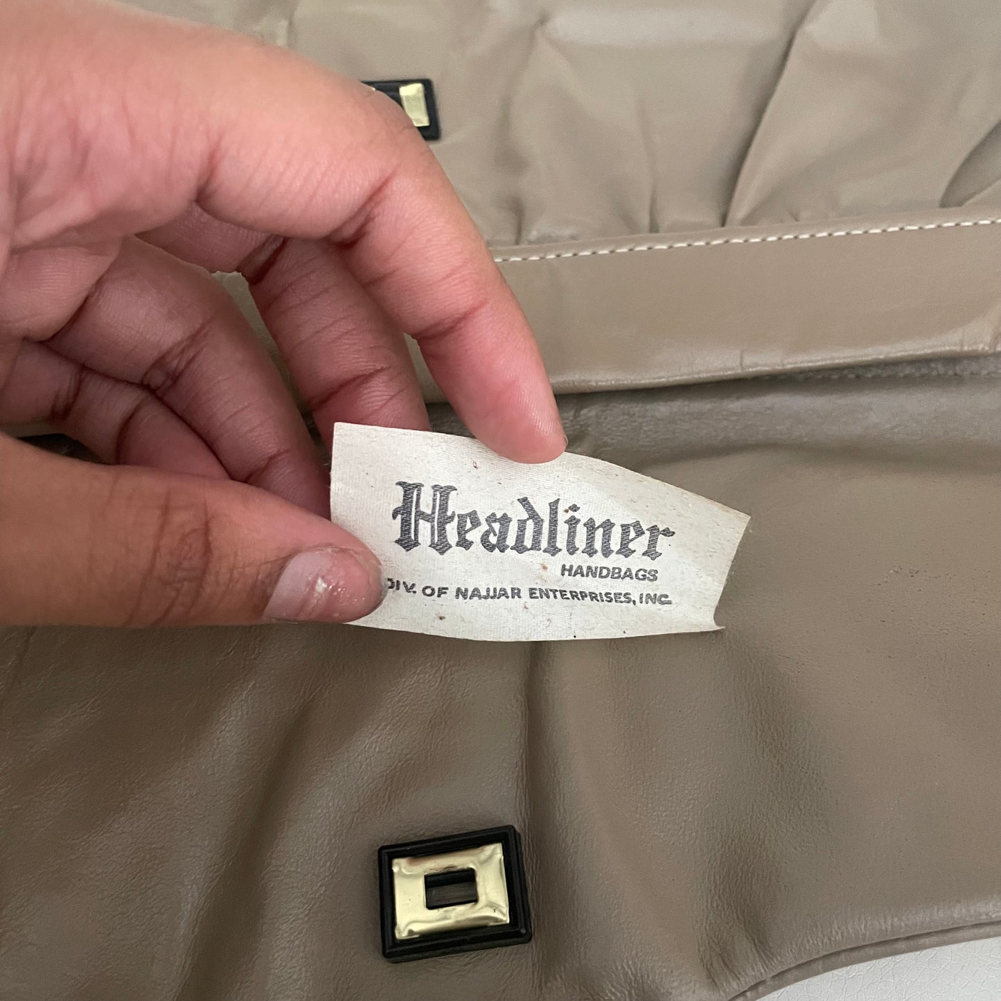 'Hila' Minimalist Taupe Clutch Bag