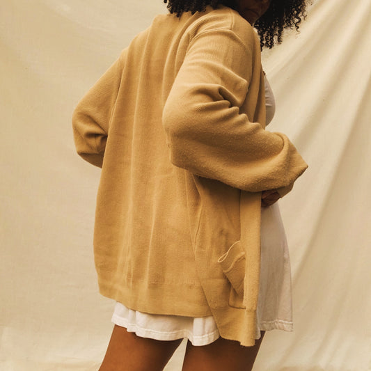‘Dawn’ Taupe Oversized Cardigan (One Size) (S-XXL)
