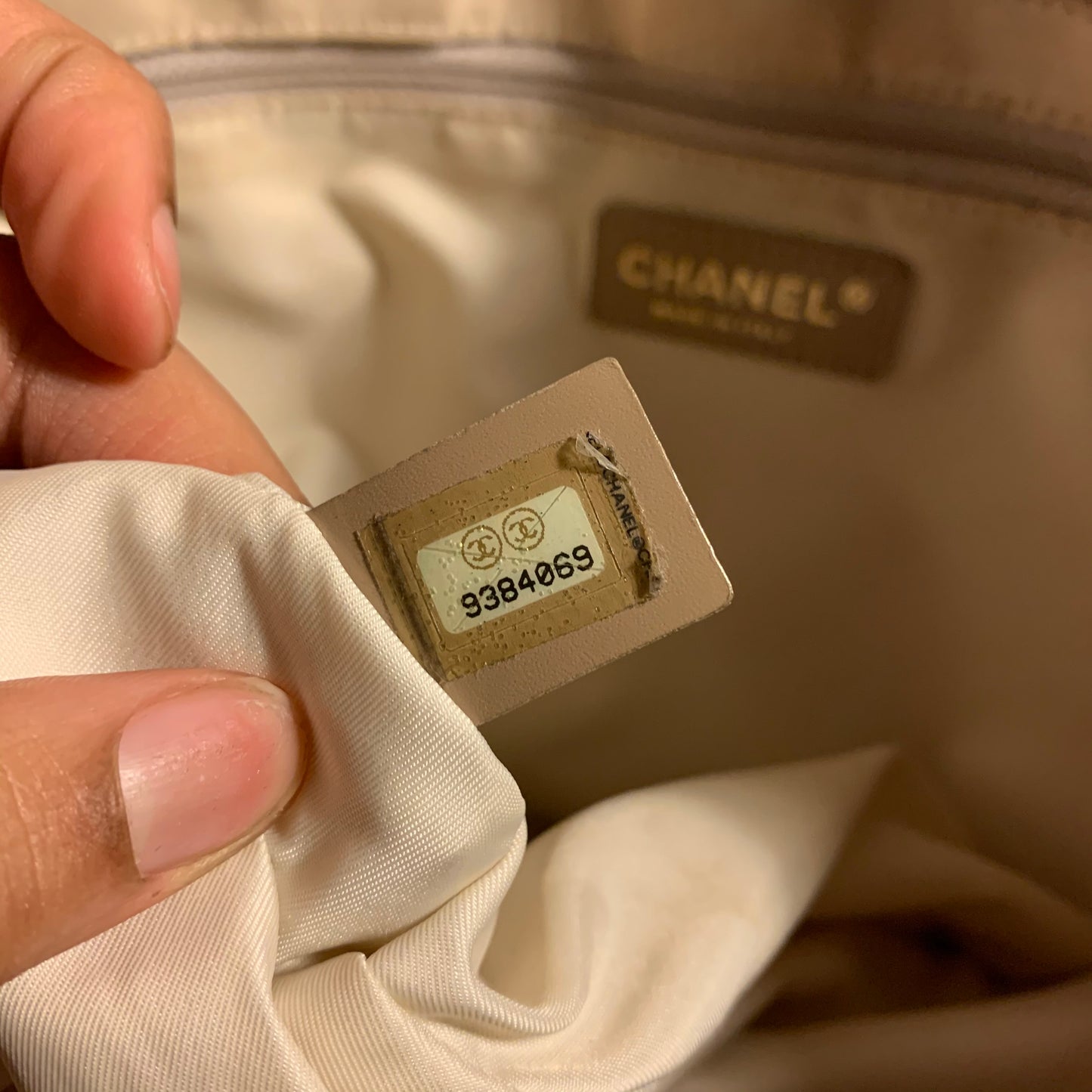 Authentic Chanel Beige Travel Line Shopper Tote