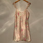 ‘Carrie’ Vintage Óscar De La Renta Pink Floral Ruffled Strap Chemise (M/L)