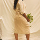 'Taryn' Button-Thru Linen Midi Skirt W/ Thigh Slit (M)