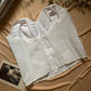 White Plus Size Vintage Strapless Bustier (46D)