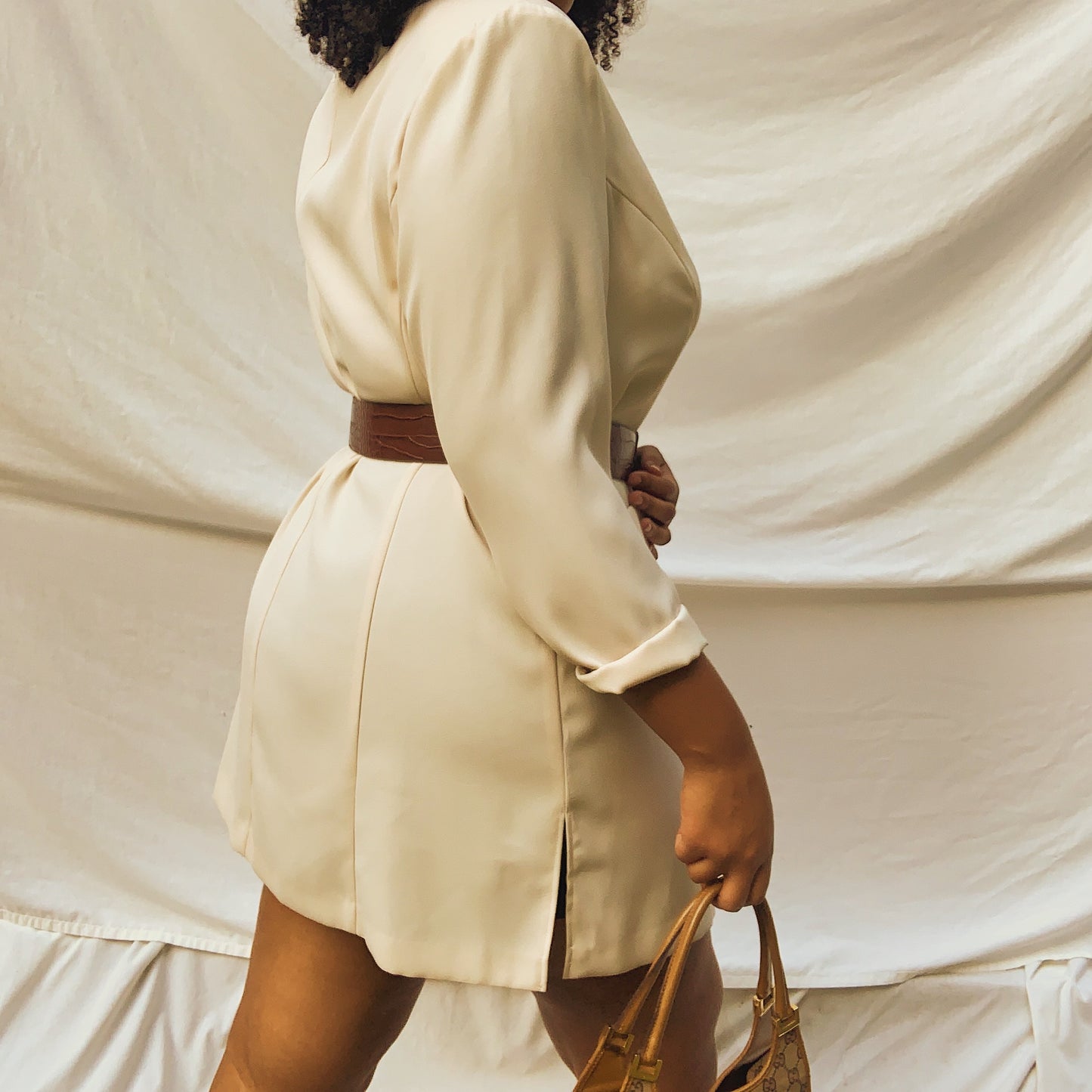 ‘Adelaide’ Oversized Creme Shirt-Dress (M-XL)