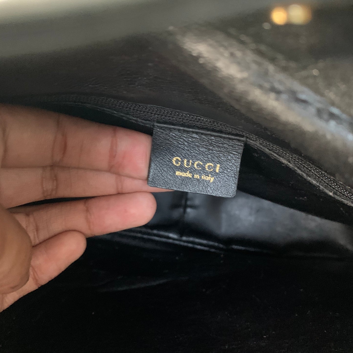 Authentic Vintage Gucci Bamboo Top Handle Black Leather Bag