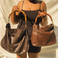 Authentic Gucci 2 Way Medium Brown Leather Bamboo Bag (Refurbished)