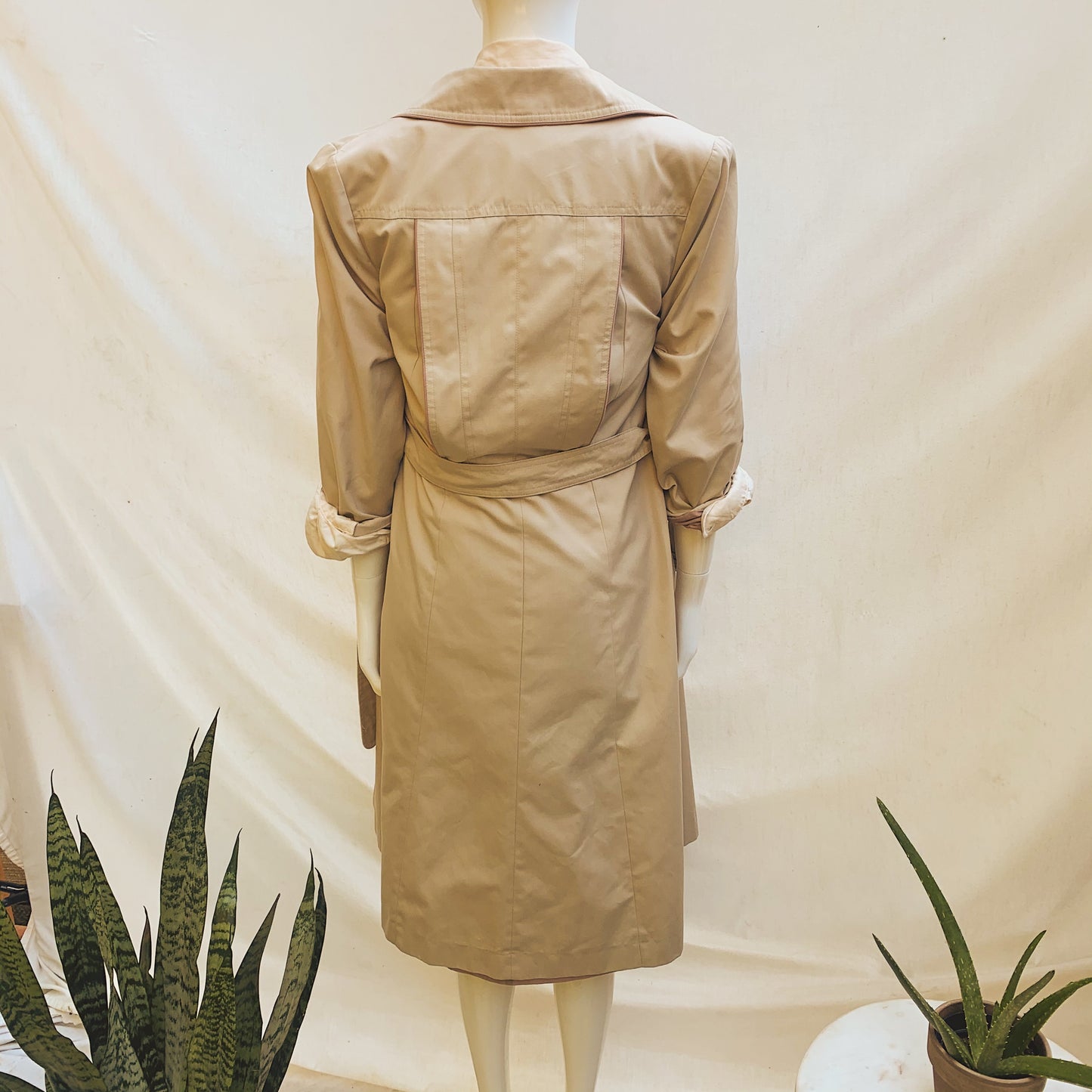 ‘Roseanna’ Fur Lined Beige Belted Trench Coat ( S/M)