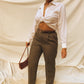 ‘Kameron’ Olive Green High-waisted Pant (L/XL/12)