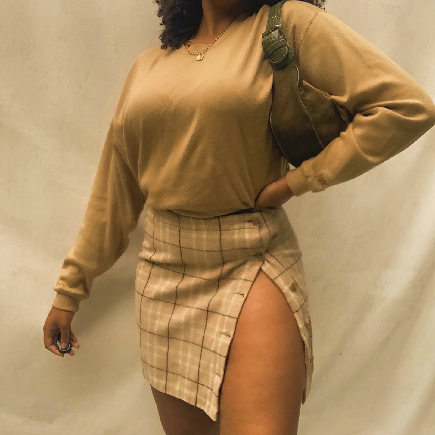‘Vera’ Olive Green Faux Suede Hobo Bag