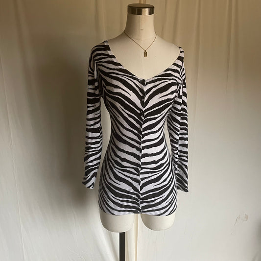 'Emilie' Zebra Print Cardigan (M/L)