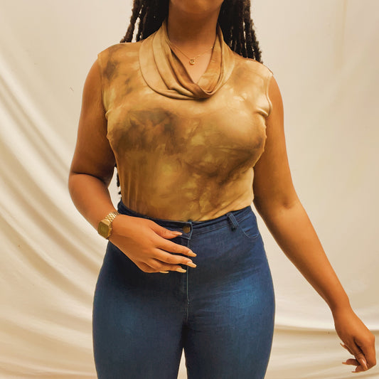 'Taliyah' Tie Dye Cowl Neck Top (L/XL)