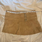 ‘Gia’ Suede Buckle Pleated Mini Skirt (M) - Shop Vanilla Vintage