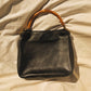 Authentic Vintage Gucci Bamboo Top Handle Black Leather Bag