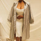 ‘Theresa’ Pastel Blue Maxi Belted Trench Coat (L/XL)