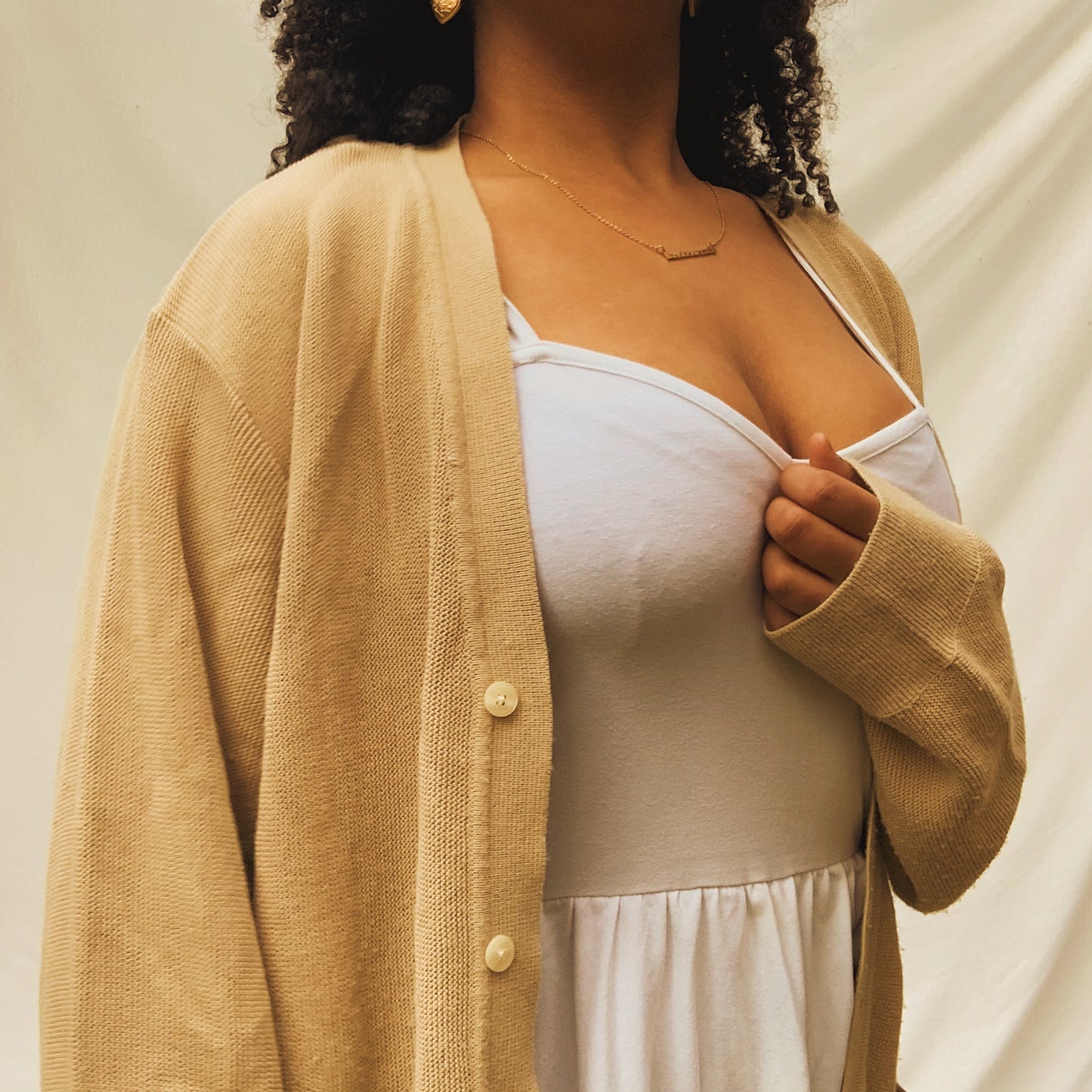 ‘Dawn’ Taupe Oversized Cardigan (One Size) (S-XXL)
