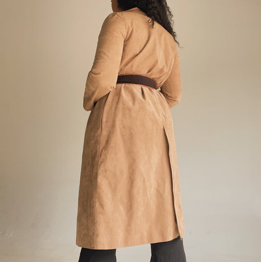 ‘Adelina’ Suede Maxi  Duster Jacket (L/XL)