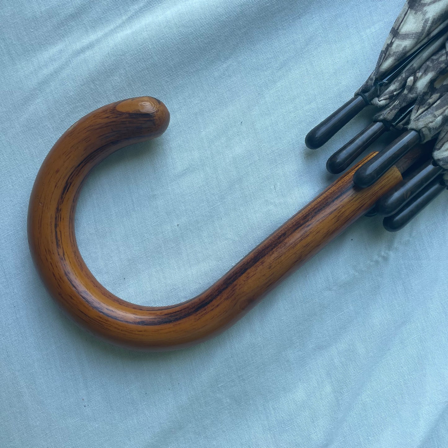 Vintage Dior Brown Trotter Print Cane Umbrella