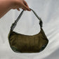 ‘Vera’ Olive Green Faux Suede Hobo Bag
