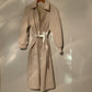 ‘Saira’ Beige Quilted Sleeve Belted Trench Coat (M/L/XL)