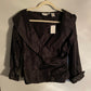 ‘Blaine’ Black Silk Wrap top (M)