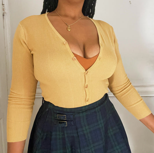 Wheat Brown Cardigan Top (L-XL)