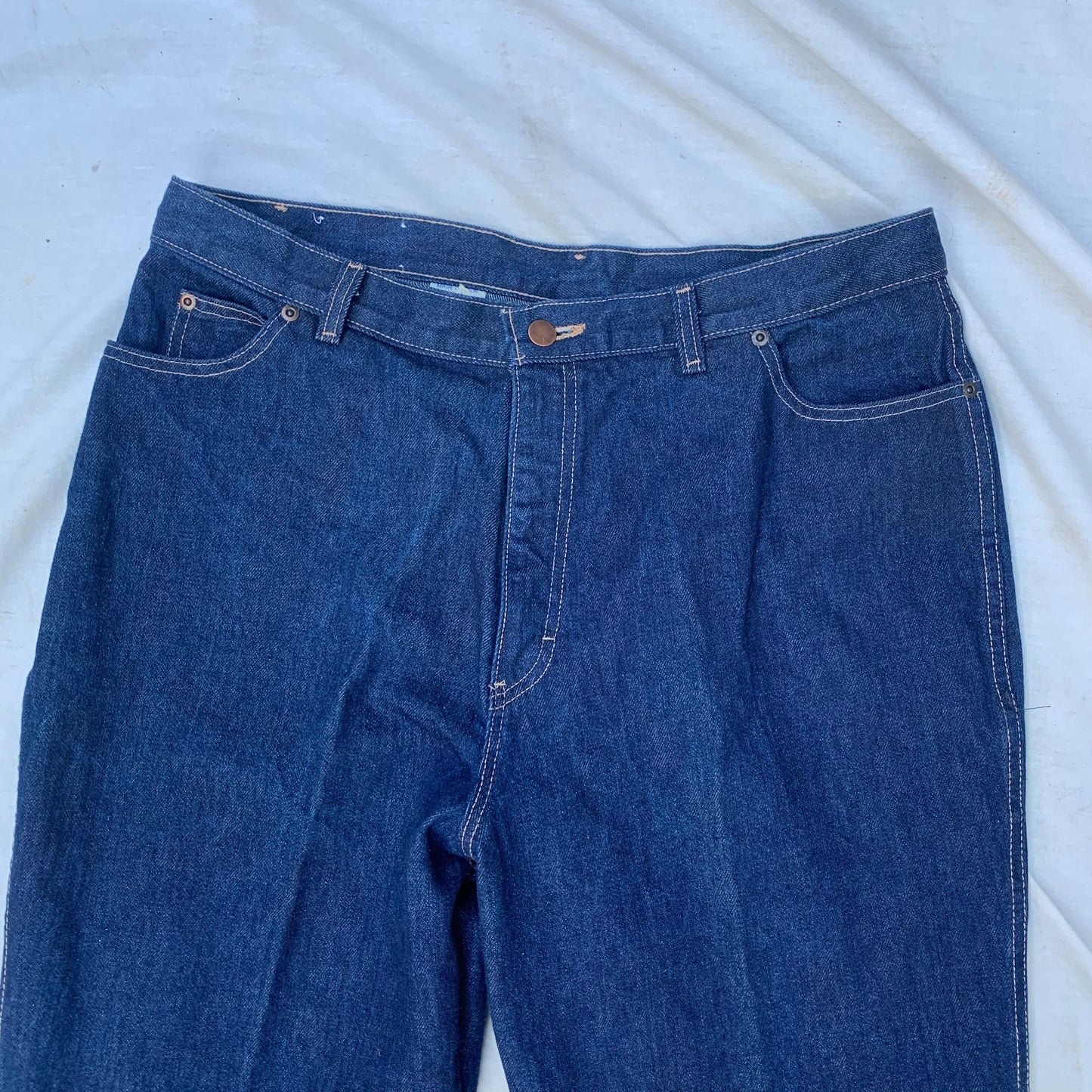Vintage 70s Calvin Klein High-Waisted Dark Wash Straight Leg Jeans (12/14) (NWT)
