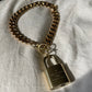 Reworked Louis Vuitton Lock & Key Anklet in Gold