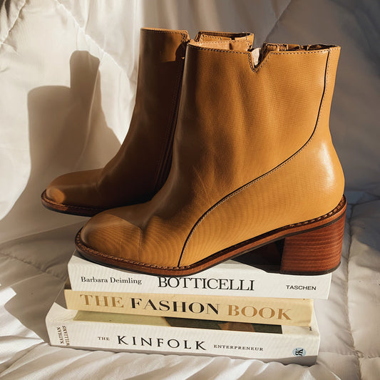 Caramel Leather Ankle Boots (Sz. 6.5)
