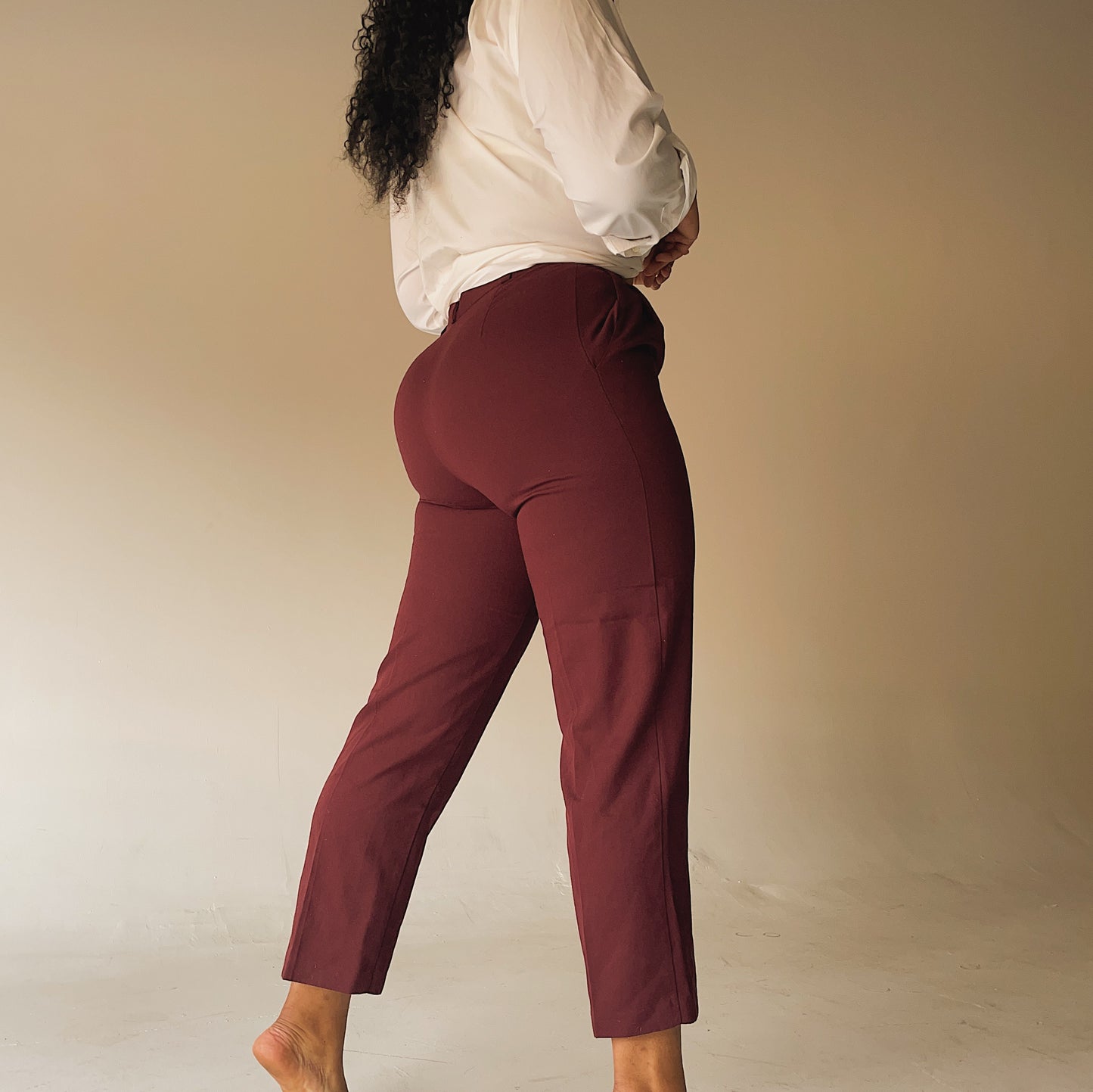 ‘Nichola’ Oxblood Cropped Pants (L/10)