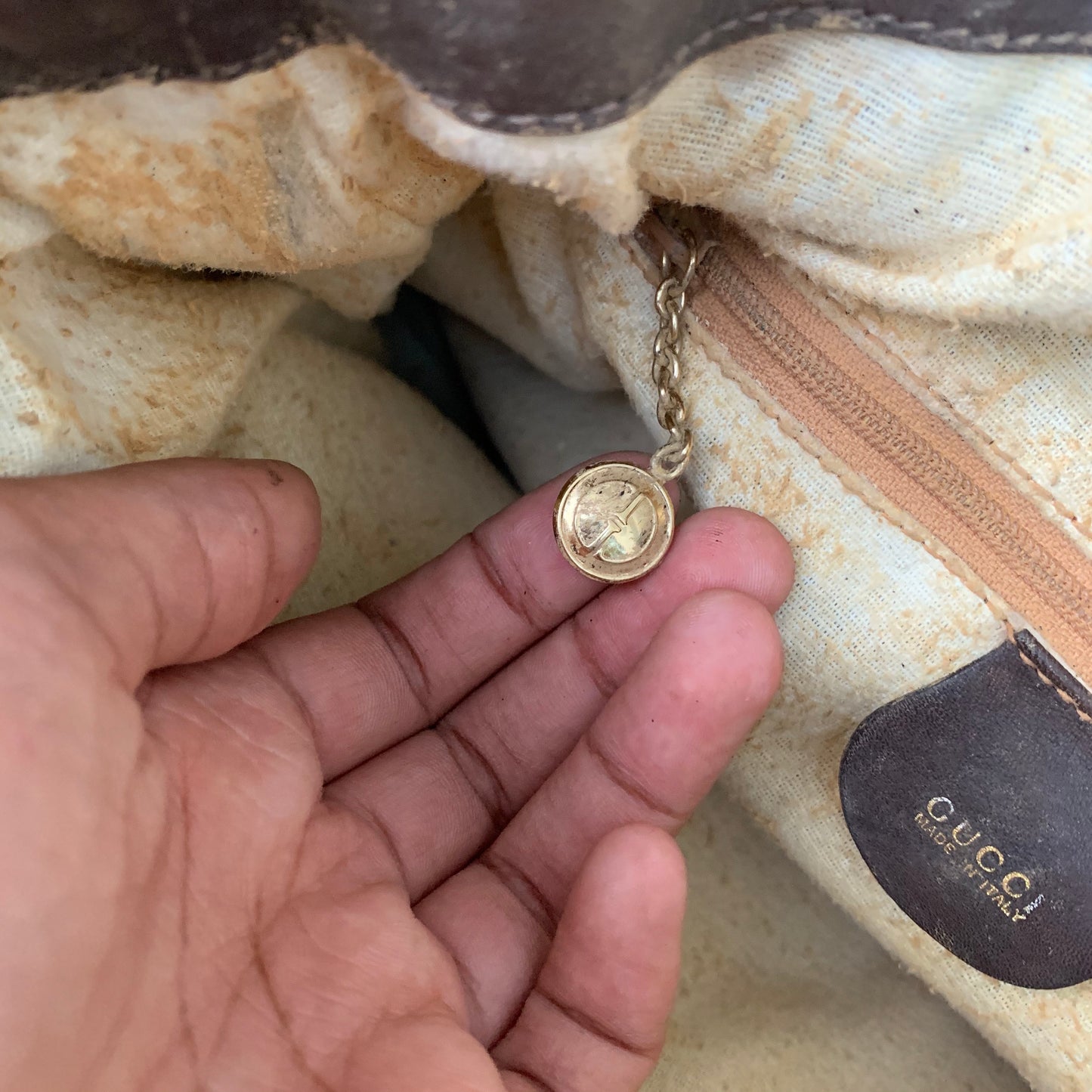 Authentic Gucci 2 Way Medium Brown Leather Bamboo Bag (Refurbished)