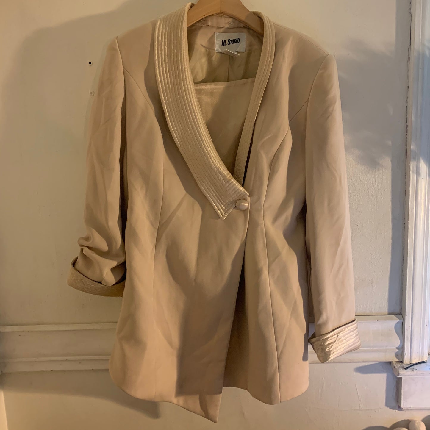 ‘Kourtney’ Camel Quilted  Lapel Blazer (M/L)