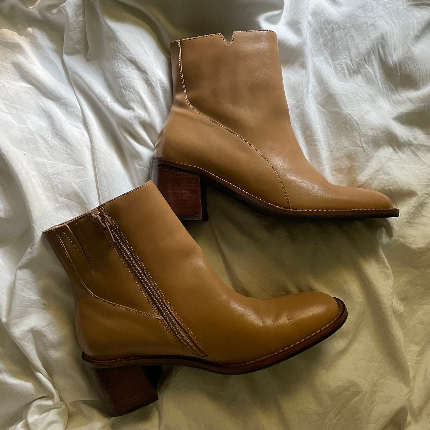 Caramel Leather Ankle Boots (Sz. 6.5)